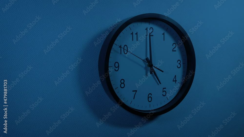 Wall Clock In The Dark Striking 5 Wall Clock In The Dark Striking 5