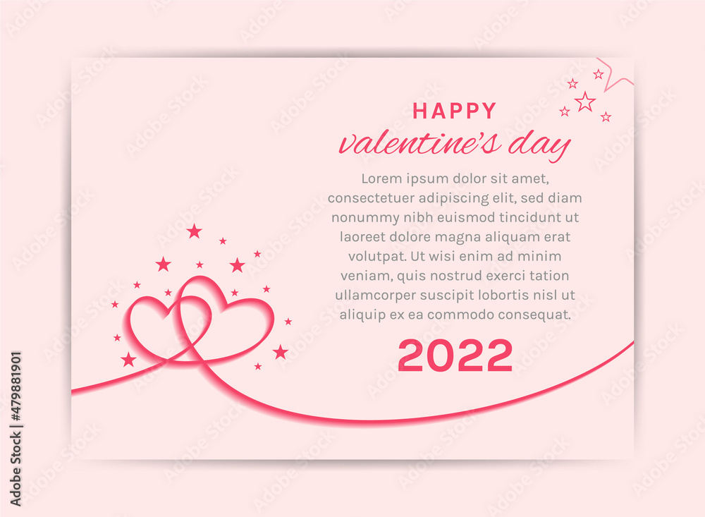 Valentine's day concept background. Cute love banner or greeting card.