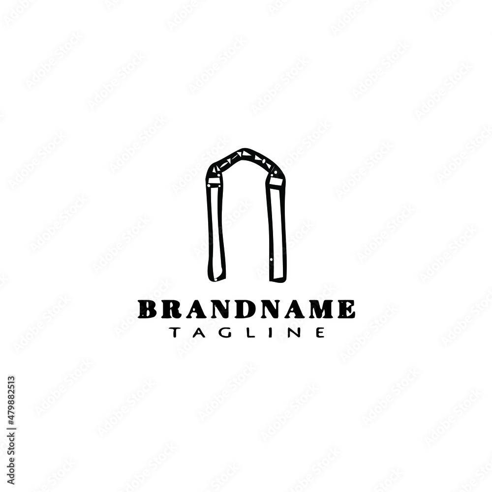 Printnunchaku weapon cartoon logo icon design template vector illustration