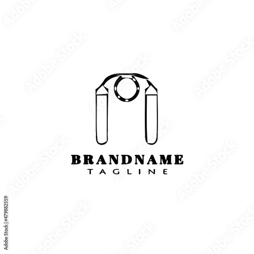 Printnunchaku weapon cartoon logo icon design template vector illustration