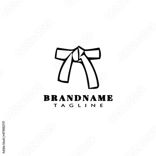 karate belt logo cartoon design icon vector illustration