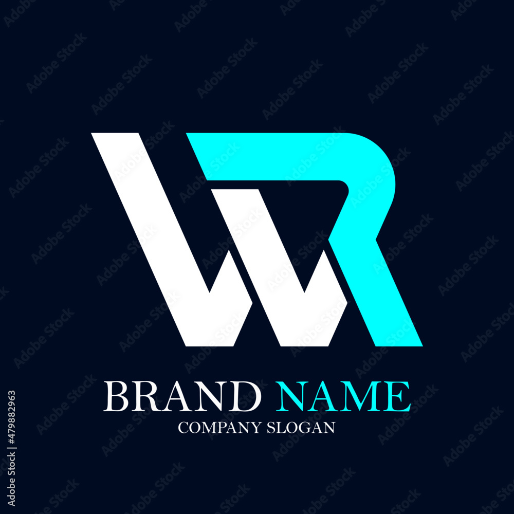 Simple letters W R vector logo design Simple letters W R vector logo design