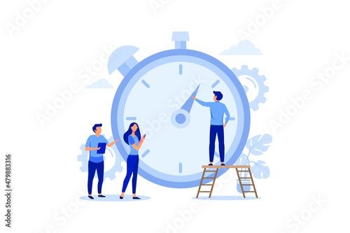 stopwatch on white background, express services, time management concept, fast reaction vector flat vector illustration 