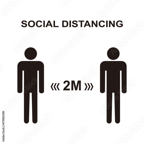 Social distancing icon vector. Social Distancing and Self Quarantine