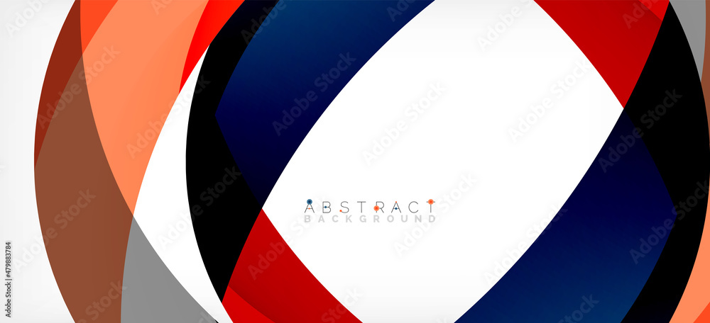 Color circle shapes, minimal geometric background. Trendy dynamic composition. Vector Illustration For Wallpaper, Banner, Background, Landing Page