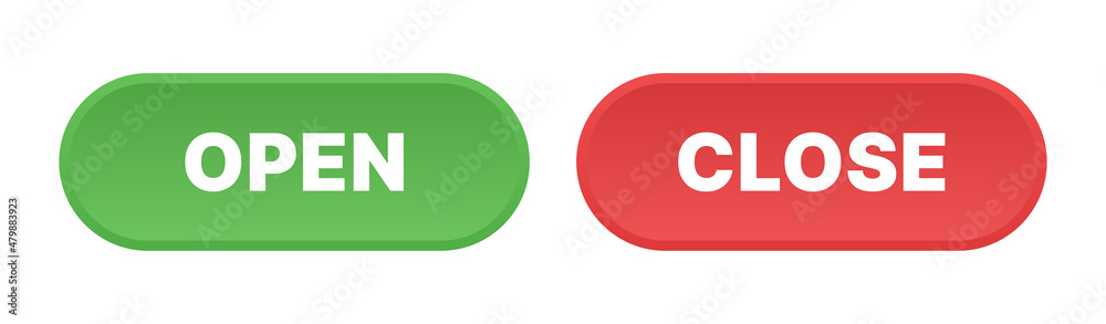 Open and close button icon vector isolated on white background. Open and close button icon vector isolated on white background.