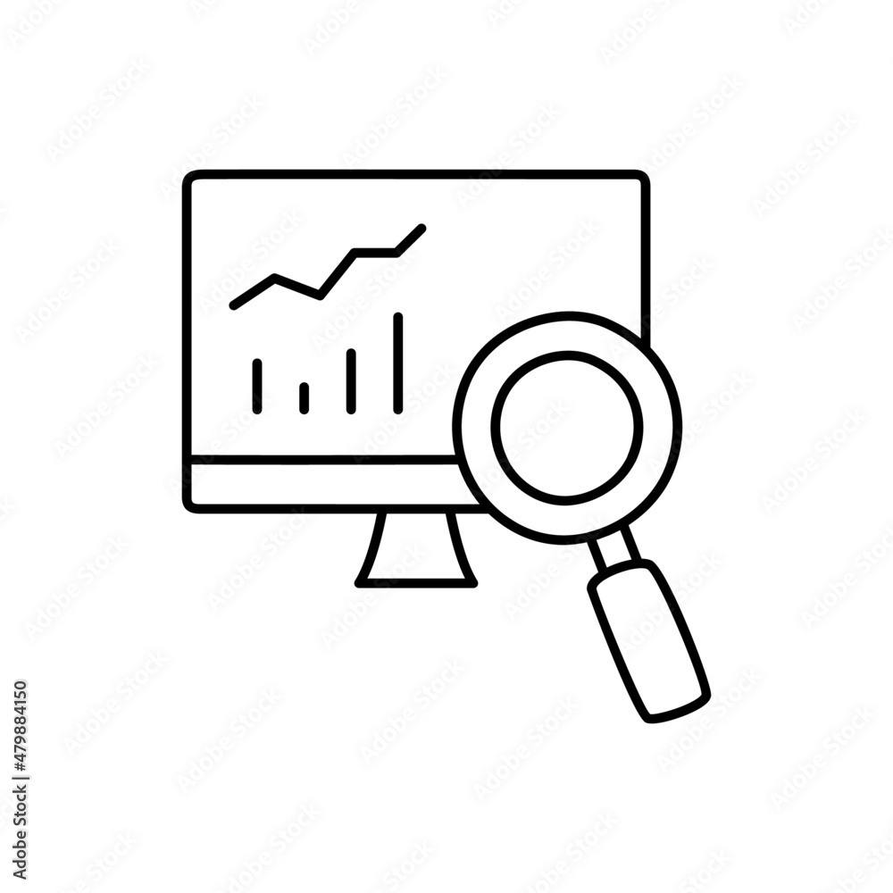Research Icon in black line style icon, style isolated on white background Research Icon in black line style icon, style isolated on white background