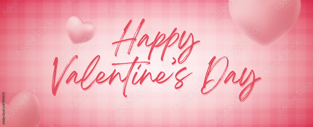 Valentines day background with heart pattern and typography of happy valentines day text . Vector illustration. Wallpaper, flyers, invitation, posters, brochure, banners.