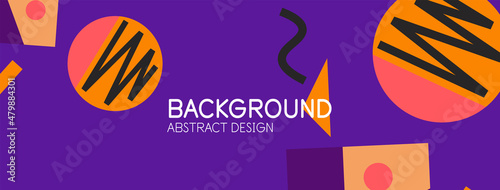Abstract background. Blocks, lines, triangles, circles composition. Techno or business concept for wallpaper, banner, background, landing page