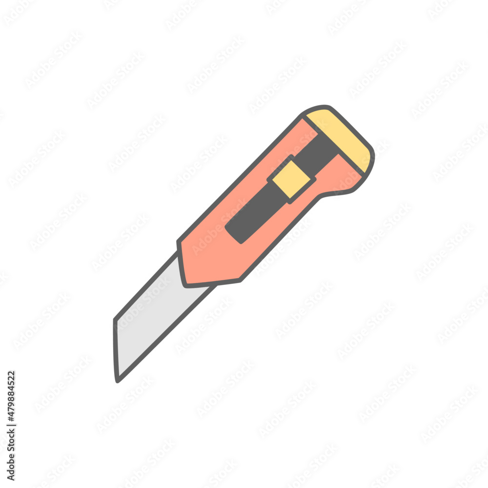 Cutter Knife Icon in color icon, isolated on white background Cutter Knife Icon in color icon, isolated on white background