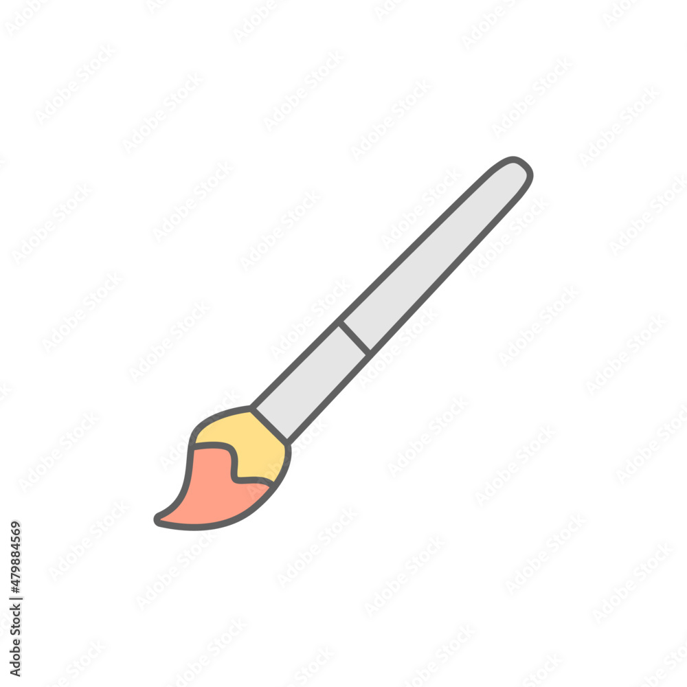 Paintbrush Icon in color icon, isolated on white background Paintbrush Icon in color icon, isolated on white background