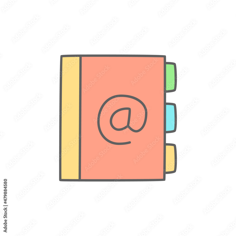 Address Book Icon in color icon, isolated on white background Address Book Icon in color icon, isolated on white background