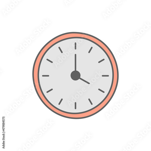 Clock Icon in color icon, isolated on white background 