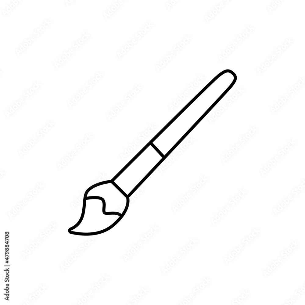 Paintbrush Icon in black line style icon, style isolated on white background Paintbrush Icon in black line style icon, style isolated on white background