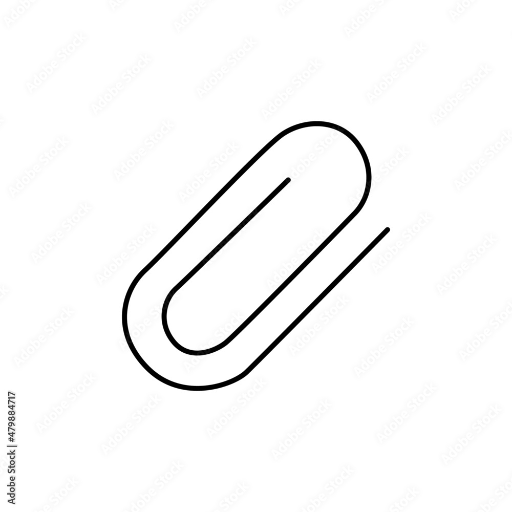 Paperclip Icon in black line style icon, style isolated on white background Paperclip Icon in black line style icon, style isolated on white background