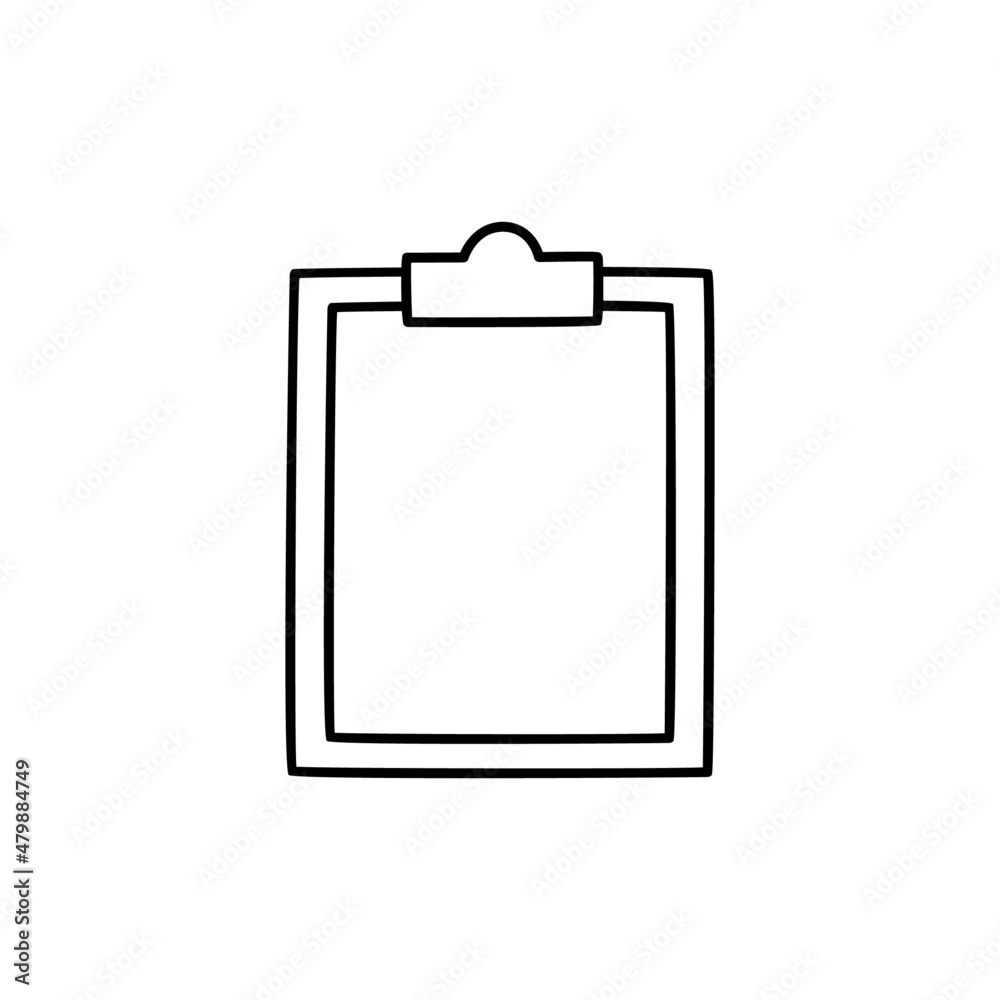Clipboard Icon in black line style icon, style isolated on white background Clipboard Icon in black line style icon, style isolated on white background