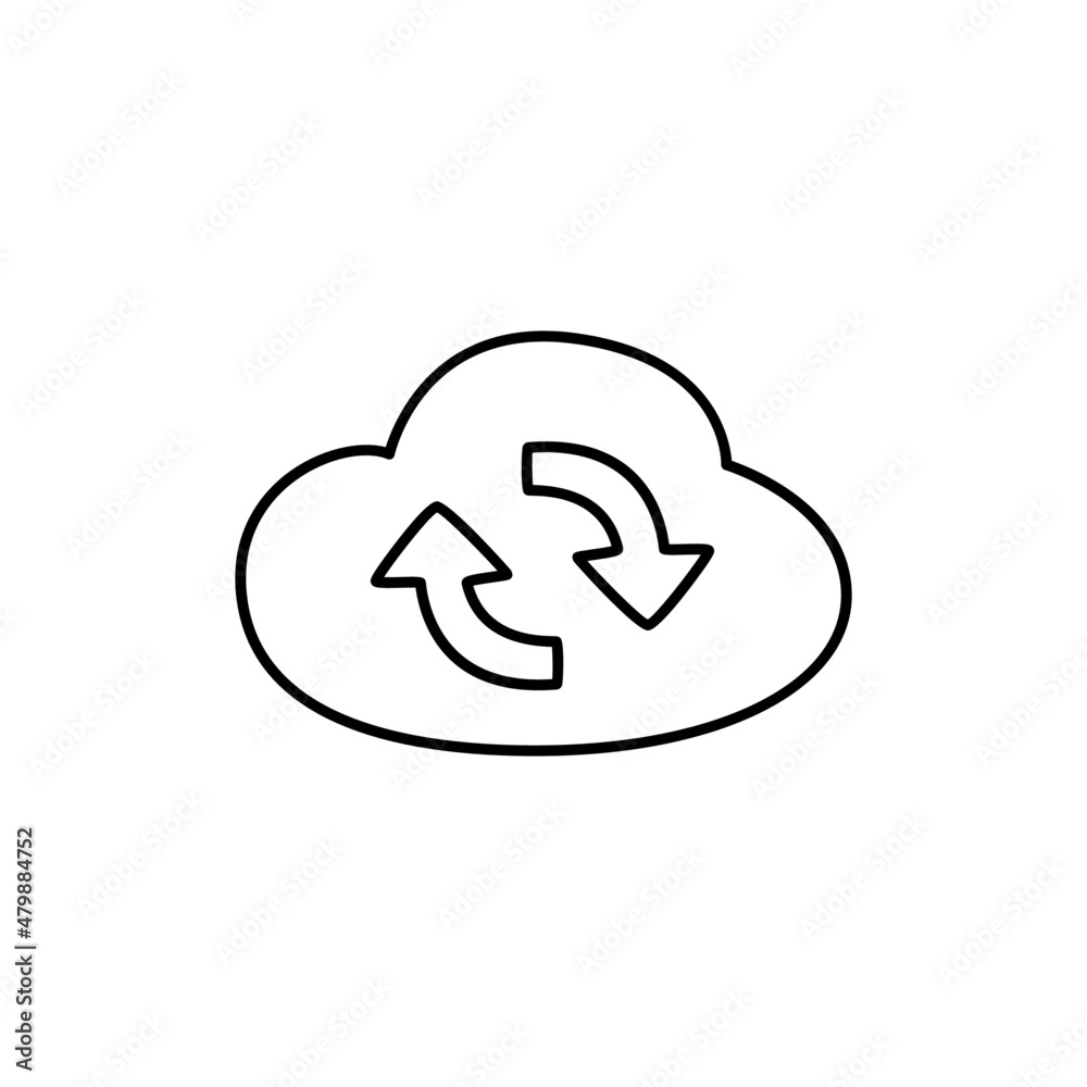 Sync Icon in black line style icon, style isolated on white background Sync Icon in black line style icon, style isolated on white background