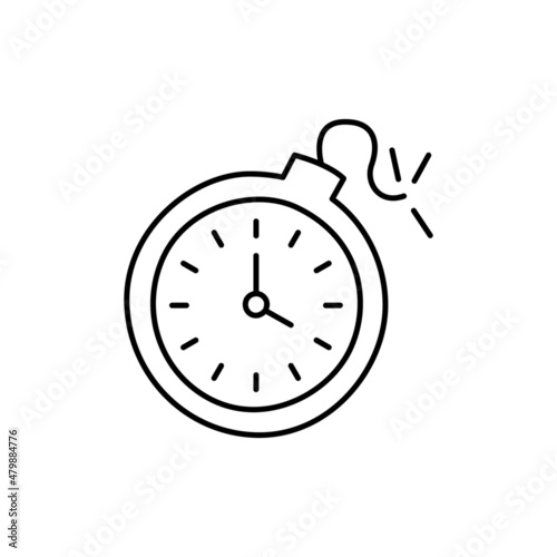 Deadline Icon in black line style icon, style isolated on white background