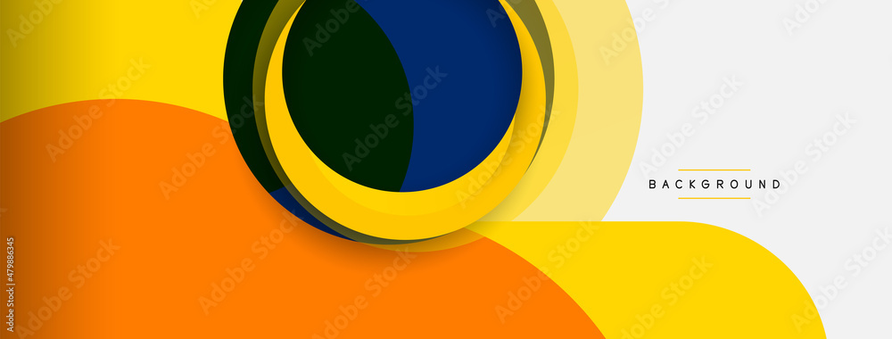 Creative geometric wallpaper. Minimal abstract background. Circles composition vector illustration for wallpaper banner background or landing page Creative geometric wallpaper. Minimal abstract background. Circles composition vector illustration for wallpaper banner background or landing page
