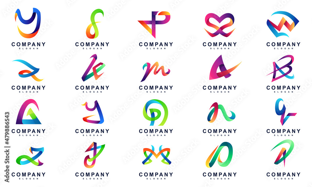 colorful random letter set logo