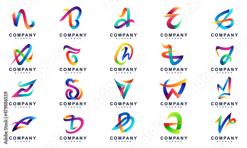colorful random letter set logo