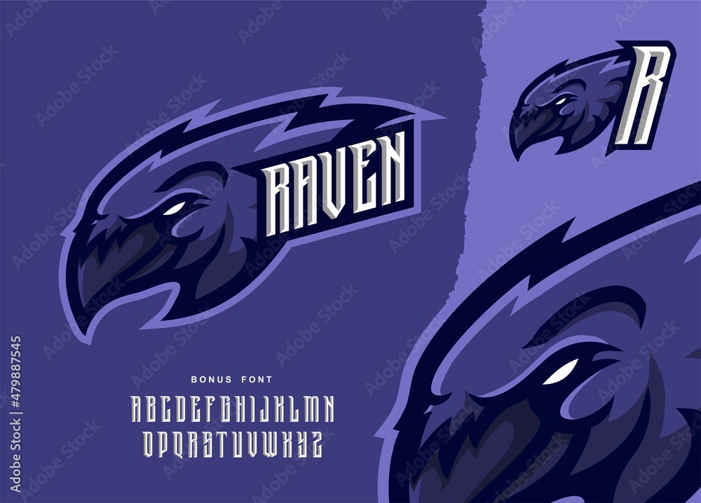 Fototapeta premium illustration vector graphic of Raven mascot logo perfect for sport and e-sport team