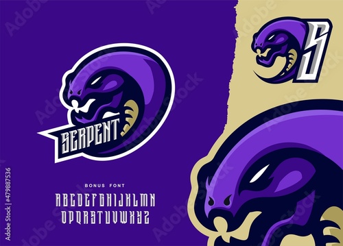 illustration vector graphic of Snake Serpent mascot logo perfect for sport and e-sport team