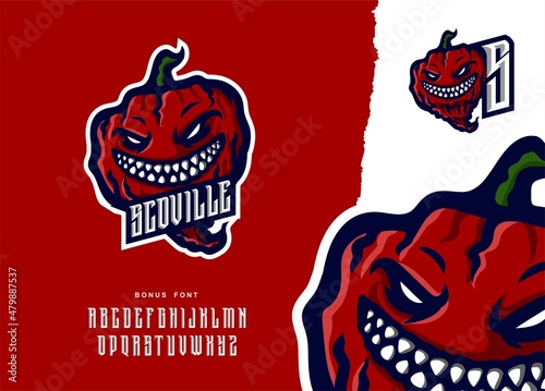 illustration vector graphic of Carolina Reaper mascot logo perfect for sport and e-sport team