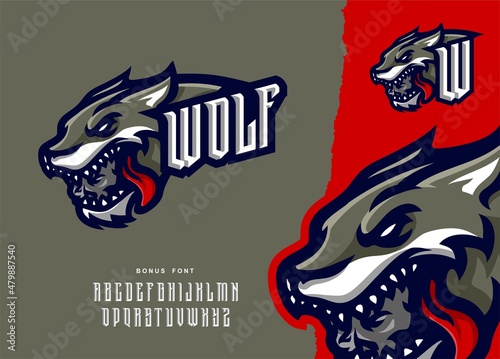 illustration vector graphic of Wolf mascot logo perfect for sport and e-sport team