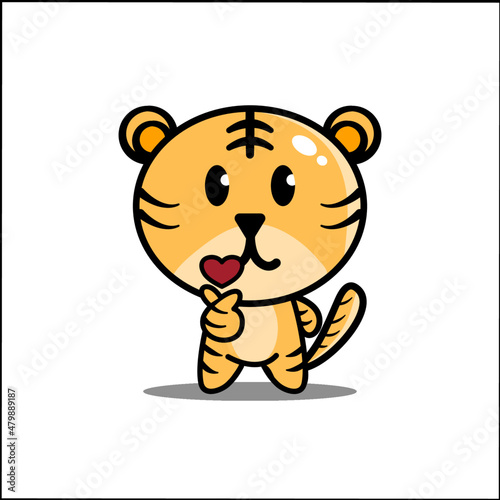 cute tiger icon character mascot.
