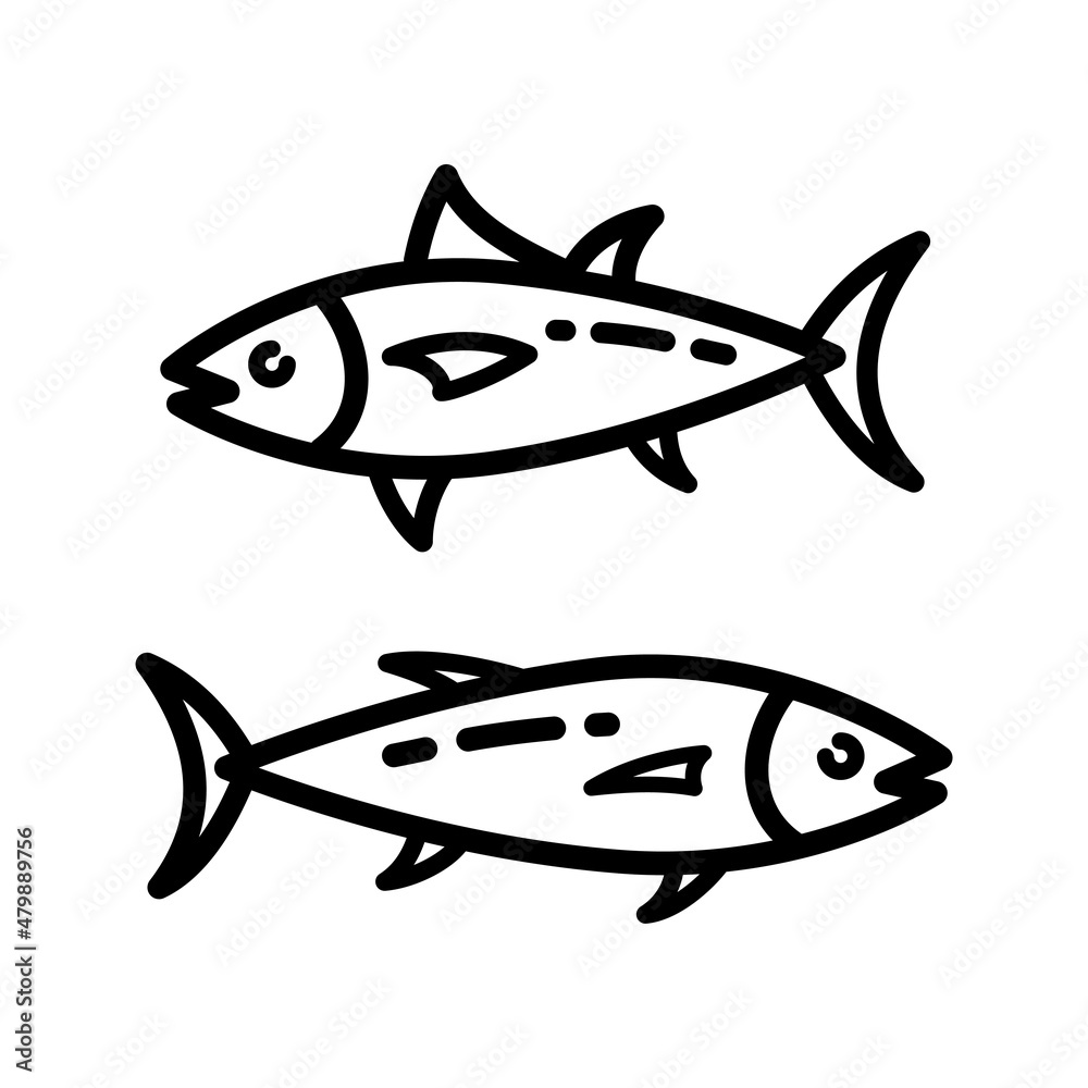 Tuna outline vector icon Tuna outline vector icon