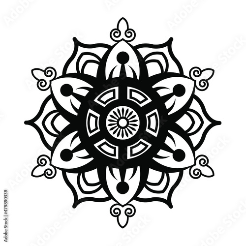 mandala illustration of a decorative ornament, Round ornament mandala, Oriental pattern, vector illustration. Islam, Arabic, Indian, Turkish, Pakistan, mandala coloring book