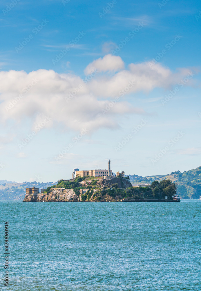 Alcatraz Island  at sunny day,  san francisco,California,usa.