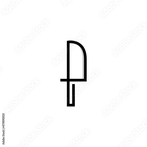letter P knife logo design