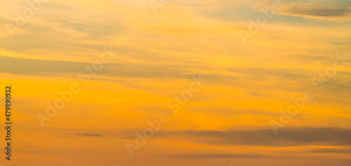 sunset sky with cloudy for background. © checubus