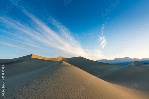 beautiful landscape of Mesquite Flat Sand Dunes. Death Valley National Park, California, USA.