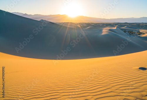 beautiful landscape  of  Mesquite Flat Sand Dunes. Death Valley National Park  California  USA.