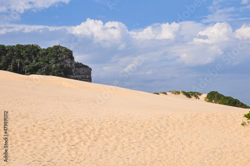 View of the Morro dos Conventos with dunes around in Araranguá , Brazil  photo
