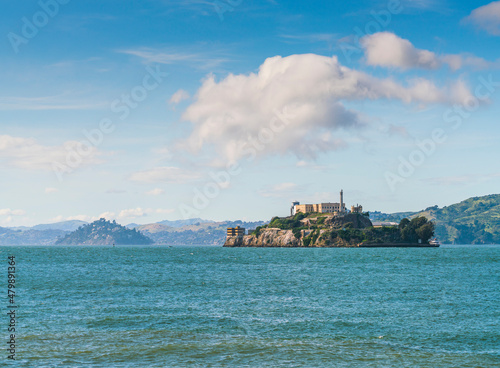 Alcatraz Island at sunny day, san francisco,California,usa.