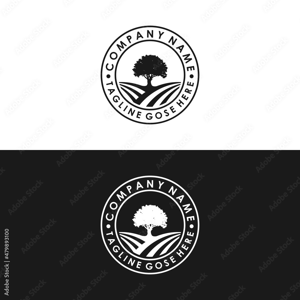 Fototapeta premium olive oil tree logo in badge style