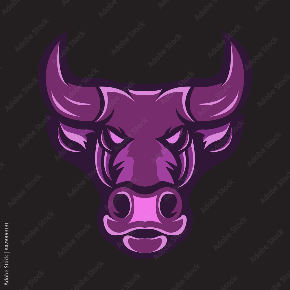 bull buffalo head mascot colorful logo vector icon symbol illustration design