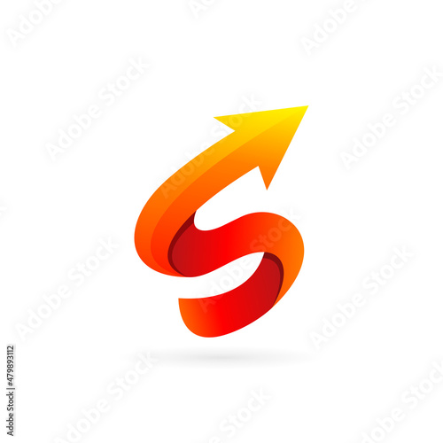 initial letter S arrow logo design