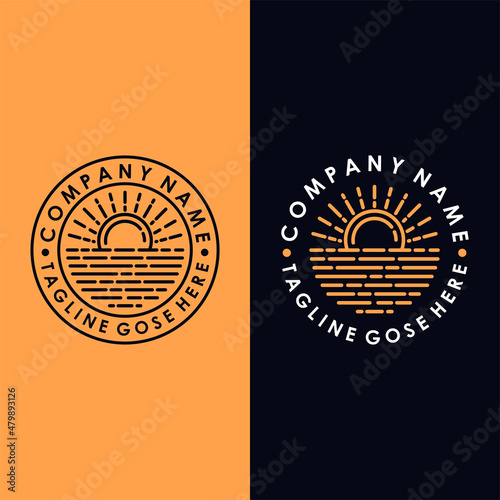 water and sun badge logo