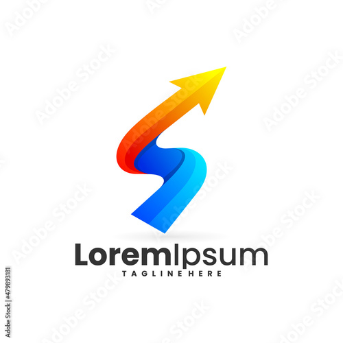letter s arrow logo icon