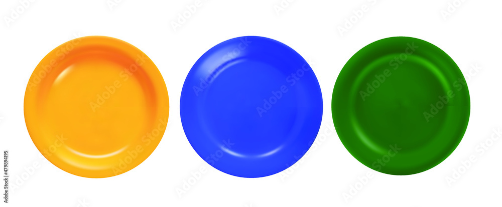 yellow blue and green empty plate set collection yellow blue and green empty plate set collection