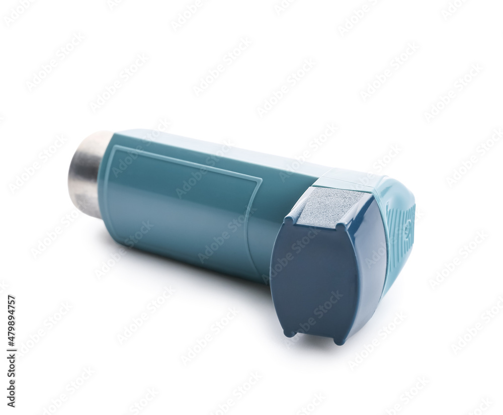 Asthma inhaler on white background Asthma inhaler on white background