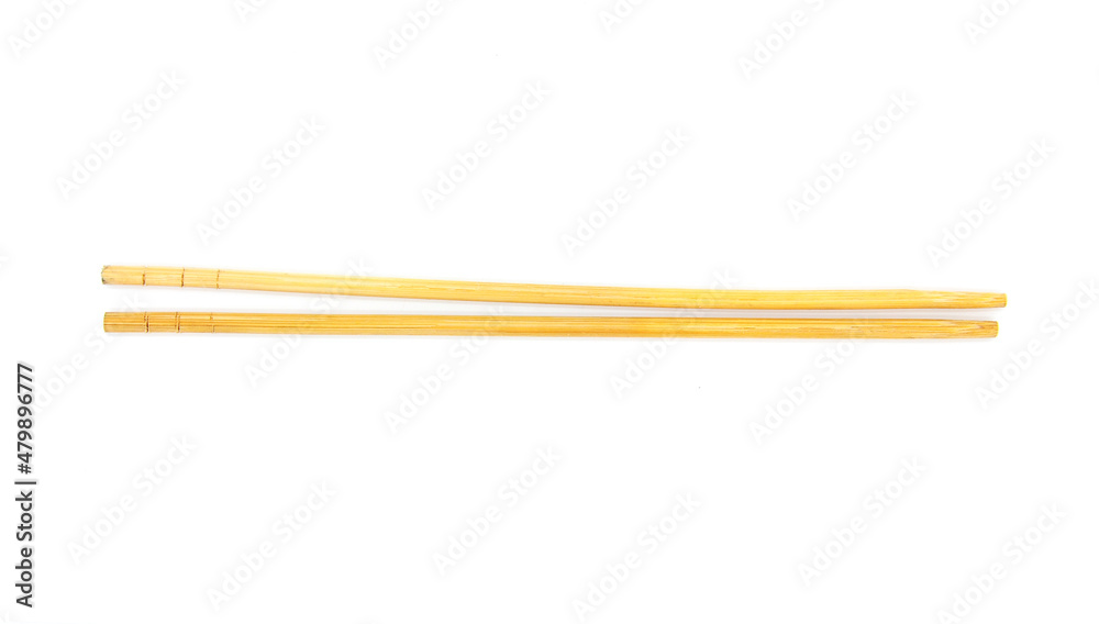 Chopsticks are made of bamboo isolated on white background Chopsticks are made of bamboo isolated on white background