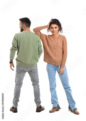 Happy young couple in warm ...