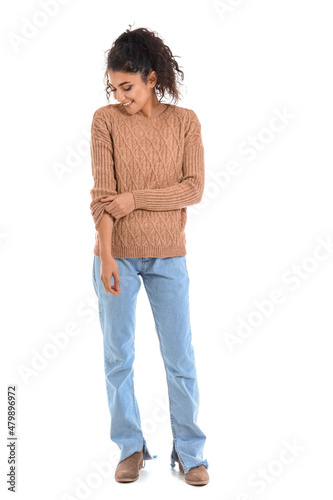 Pretty young woman in warm ...