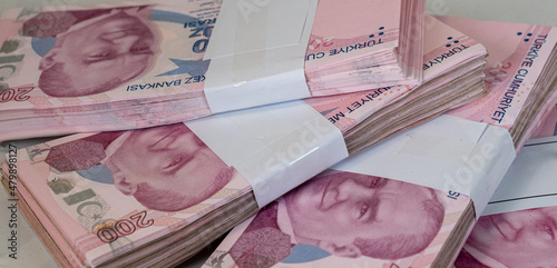 Turkish Money (Turk Parasi), 200 lira banknotes photo